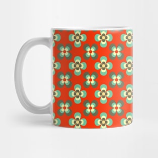 Floral Retro Neck Gator Orange and Aqua Retro Floral Mug